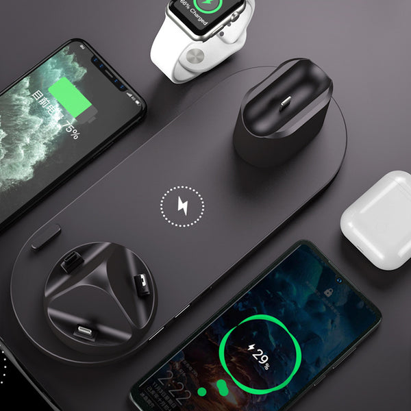 6-in-1 Wireless Charging Station – Fast Charger for iPhone, AirPods, Apple Watch & Android