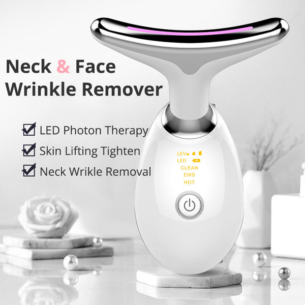 EMS Neck Firming Massager – Thermal Lifting & Microcurrent Device for Wrinkle Reduction